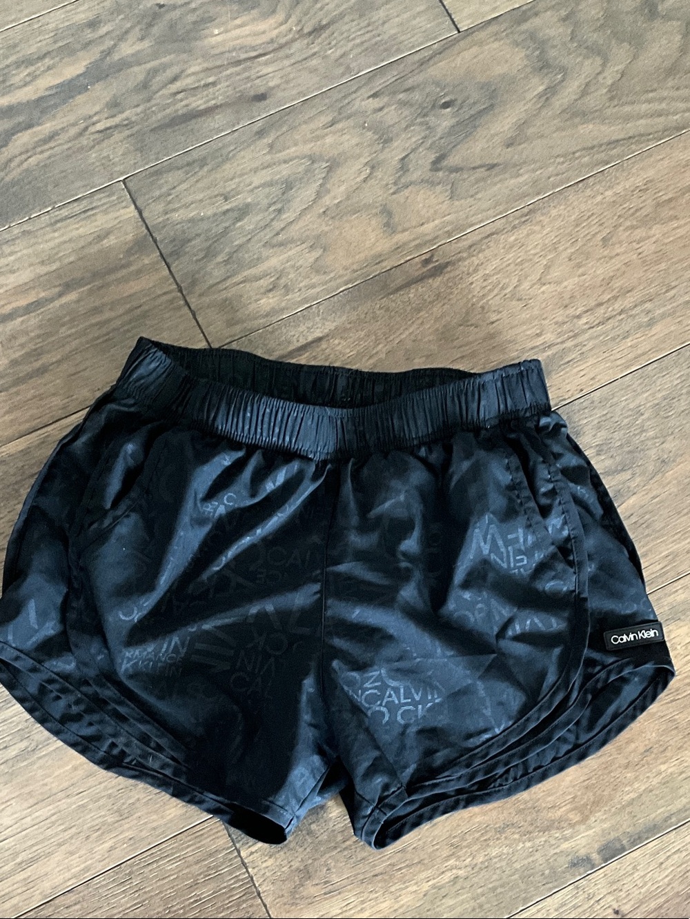 Calvin Klein Black Logo Jacquard Running Shorts